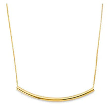 Load image into Gallery viewer, 14K Yellow Gold Curved Round Bar Necklace