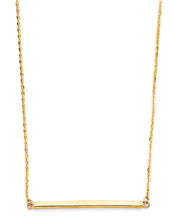 Load image into Gallery viewer, 14K Yellow Gold Long Square Bar Necklace