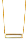 14K Yellow Gold Rectangular Frame Necklace