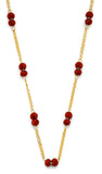 14K Yellow Gold Coral Bead Necklace