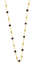 Load image into Gallery viewer, 14K Yellow Gold Black Enamel Bead Necklace