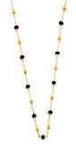 14K Yellow Gold Black Enamel Bead Necklace