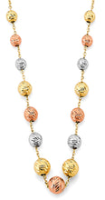 Load image into Gallery viewer, 14K Tri Color Gold Gradated DC Ball Necklace