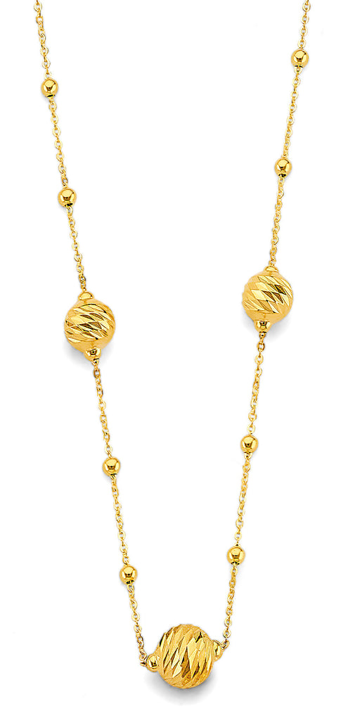 14K Yellow Gold DC Ball Necklace