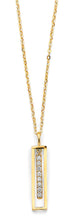 Load image into Gallery viewer, 14K Yellow Gold CZ Bar Frame Necklace