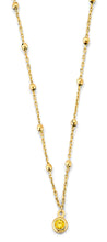 Load image into Gallery viewer, 14K Yellow Gold Yellow CZ Charm Bead Necklace