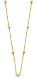 14K Yellow Gold Square Shape Bead Necklace