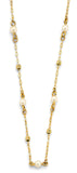 14K Yellow Gold Pearl And DC Bead Necklace