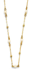 14K Yellow Gold Pearl And DC Bead Necklace