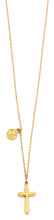 Load image into Gallery viewer, 14K Yellow Gold Light Necklace With Cross And Baby Angel