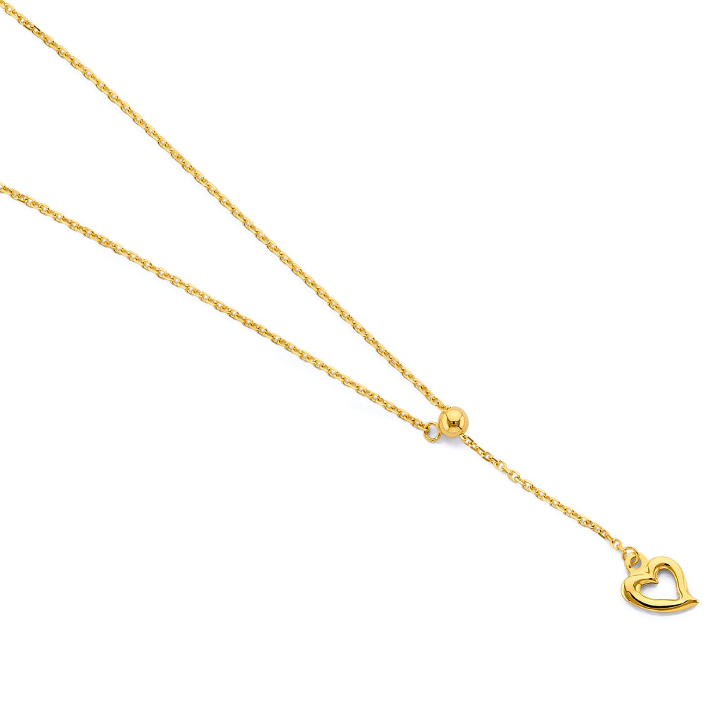 14K Yellow Gold Heart Necklace