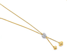 Load image into Gallery viewer, 14K Two Tone Gold Adjustable Heart Necklace