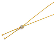 Load image into Gallery viewer, 14K Yellow Gold Adjustable CZ Ball Necklace