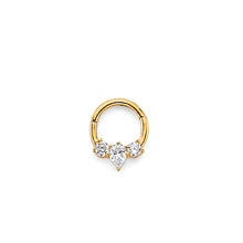 Load image into Gallery viewer, 14K Yellow Gold Three CZ Nose Jewelry