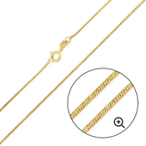 Sterling Silver Solid Yellow Gold Plated .90MM 020 8 Sides Snake Chain 16 inches