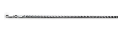 Sterling Silver Rhodium Plated 080 2.4mm Oval Franco Chain
