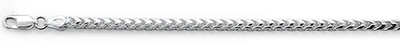 Sterling Silver  100-3mm Oval Franco Chain