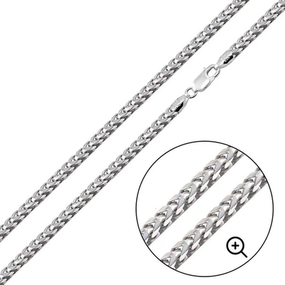 Sterling Silver 120-4MM Oval Franco Chain