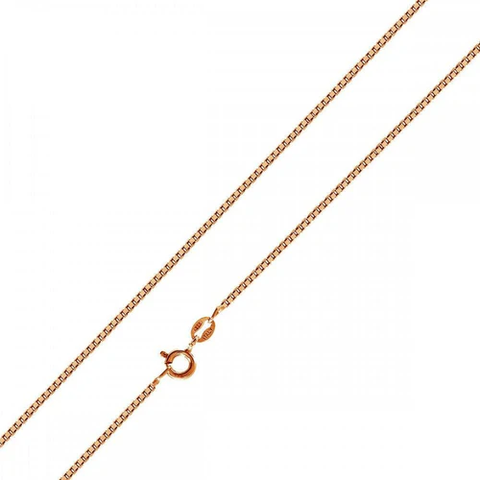 Sterling Silver Rose Gold Plated 015-.8mm Box Chain with Spring Clasp Closure