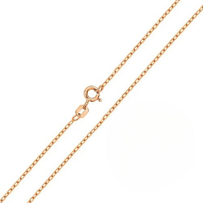 Sterling Silver Rose Gold Plated Cable 030-1.2 mm Chain with Spring Clasp