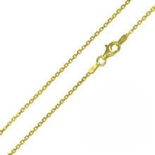 Load image into Gallery viewer, Sterling Silver Yellow Gold Plated Cable Chain 030-.6 MM with Spring Clasp-Length 14"