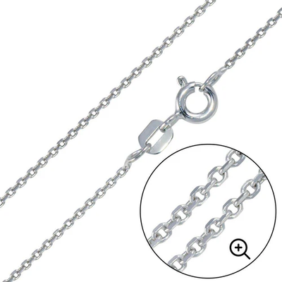 Sterling Silver Rhodium Plated Cable Chain 035-0.07MM with Spring Clasp