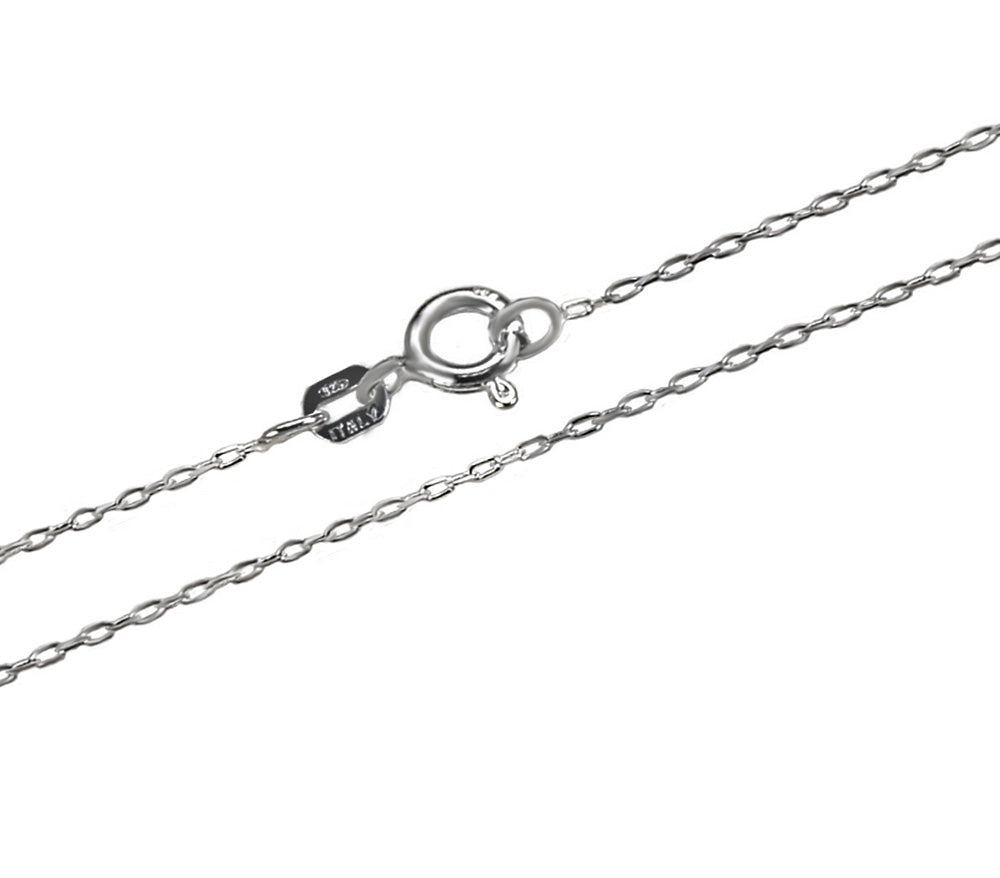 Sterling Silver Solid Cable Chain 040-1.2MM with Spring Clasp