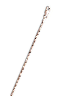 Sterling Silver Rose Gold Plated Crisscross Chain 025-1.4MM with Lobster Clasp