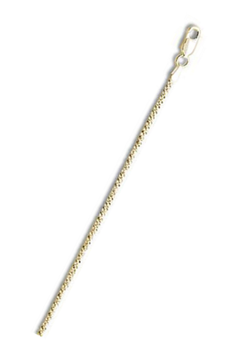 Sterling Silver Yellow Gold Plated Crisscross Chain 025-1.4MM with Lobster Clasp