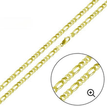 Load image into Gallery viewer, Sterling Silver Yellow Gold Plated Figaro 060-2.3mm Chain with Spring Clasp