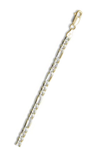 Load image into Gallery viewer, Sterling Silver Yellow Gold Plated Pave Figaro 100-4MM Chain with Lobster Clasp