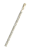 Sterling Silver Yellow Gold Plated Pave Figaro 100-4MM Chain with Lobster Clasp