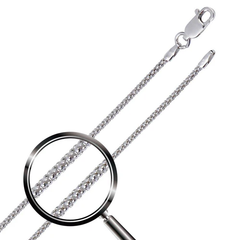 Sterling Silver Rhodium Popcorn 020 1.4mm Chain with Spring Clasp Closure