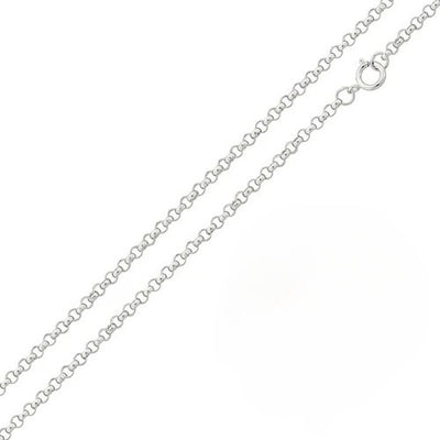Sterling Silver Rhodium Plated Rolo Chain 016-1.4MM with Spring Clasp