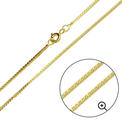 Sterling Silver Solid 020-1MM Yellow Gold Plated Snake Chain 16 inches