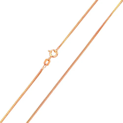 Sterling Silver Rose Gold Plated Square 0.7mm Snake Chain with Spring Claps