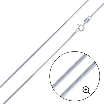 Sterling Silver Rhodium Plated 020-0.7mm Square Snake Chain with Lobster Clasp