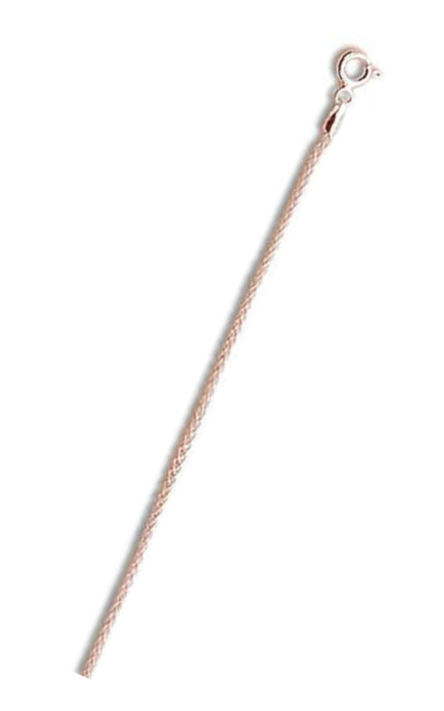 Sterling Silver 045-1.9mm Solid Rose Gold Plated Wheat/Spiga Chain