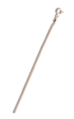 Sterling Silver 045-1.9mm Solid Rose Gold Plated Wheat/Spiga Chain