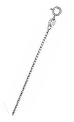 Sterling Silver Rhodium Plated 030-0.6mm Cable Chain