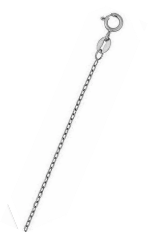 Sterling Silver Rhodium Plated 030-0.6mm Cable Chain