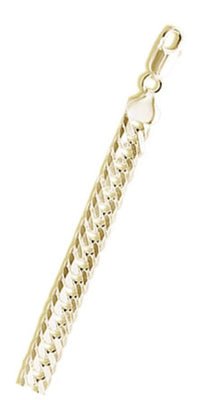 Sterling Silver 160-9.2mm DOUBLE Link Yellow Gold Plated Chain
