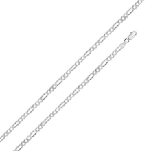 Load image into Gallery viewer, Sterling Silver 100-4MM Rhodium Finished Figaro Chain