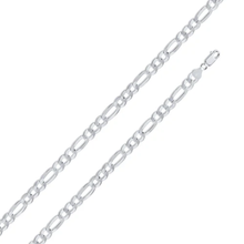 Load image into Gallery viewer, Sterling Silver 150-6.2MM Rhodium Finished Figaro Chain