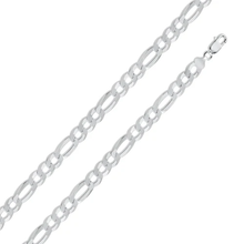 Load image into Gallery viewer, Sterling Silver 200-8MM Rhodium Finished Figaro Chain