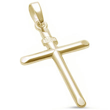 Load image into Gallery viewer, Sterling Silver Gold Plated Solid Cross Pendant