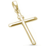 Sterling Silver Gold Plated Solid Cross Pendant