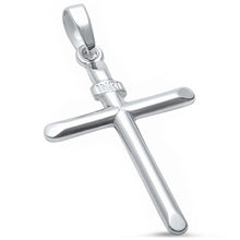 Load image into Gallery viewer, Sterling Silver Rhodium Plated Solid Cross Pendant