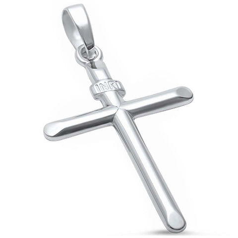 Sterling Silver Rhodium Plated Solid Cross Pendant