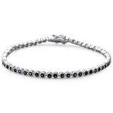 Sterling Silver Black Onyx CZ Tennis Bracelet